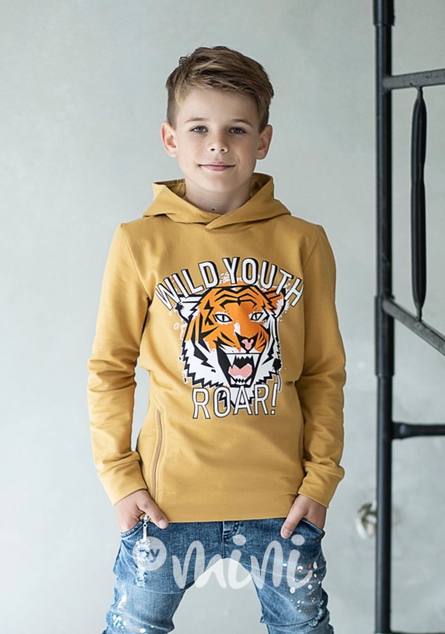 Mustard tiger mikina se zipy