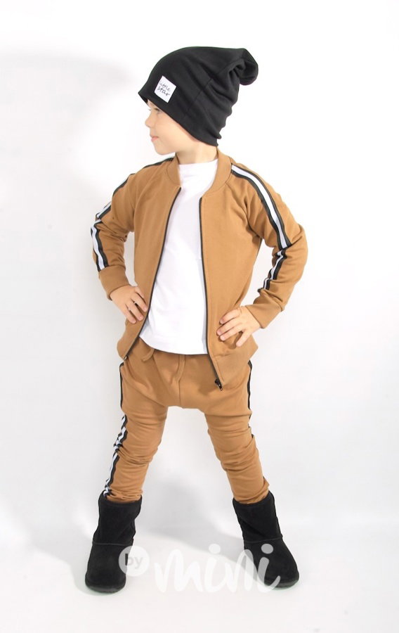 Super synek lampas set karamel - mikina + baggy
