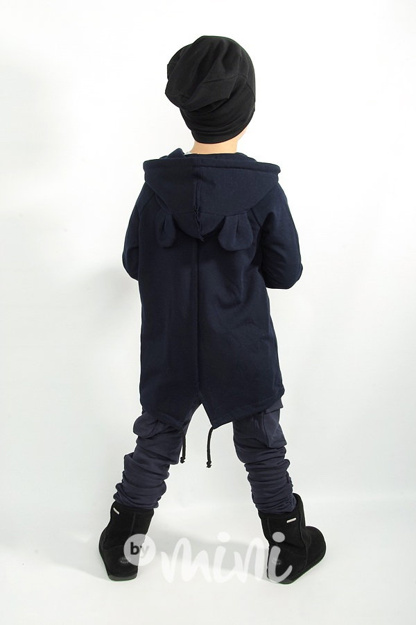 *HIT* Long mikina ouška - blue