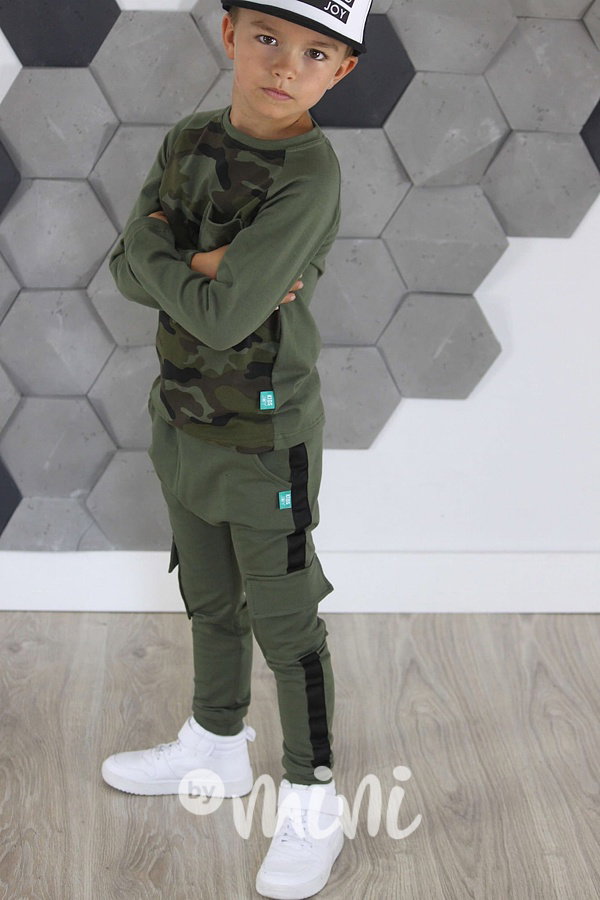 Khaki lampas baggy kapsáče joy