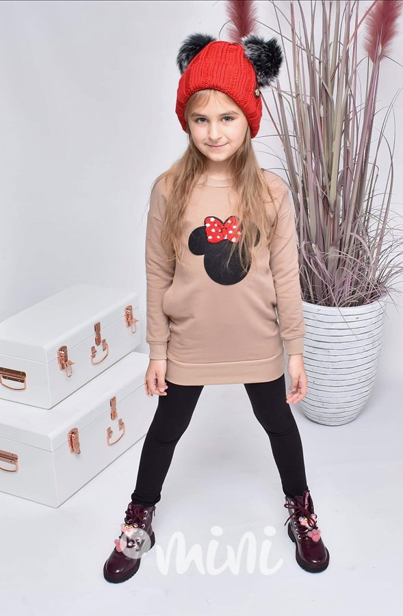 Winter vyteplená mikčotunika Minnie - cappuccino