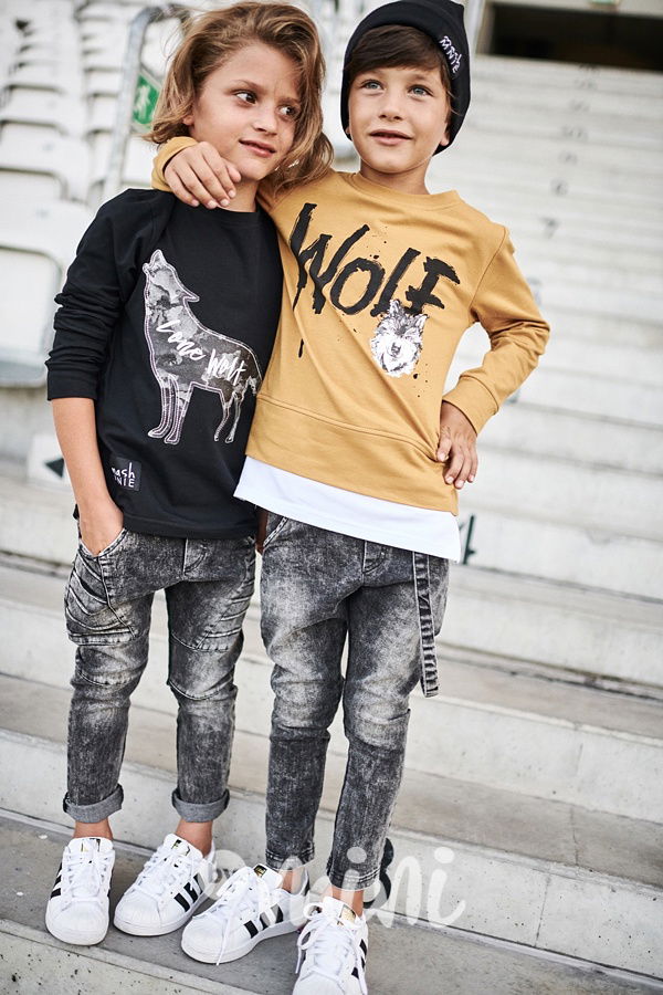 *Premium* jeans black s dlouhým laclem