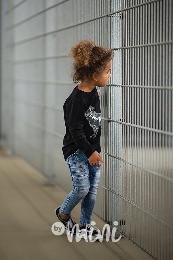 *Premium* wolf longsleeve black s prošitím