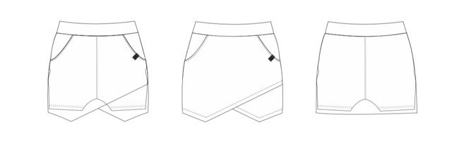 Sukňokraťasy leather look