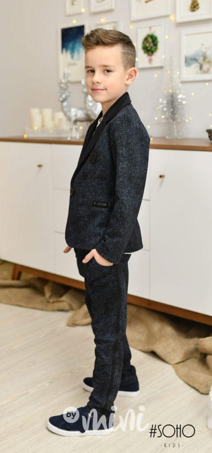 Blue melange elegant pants
