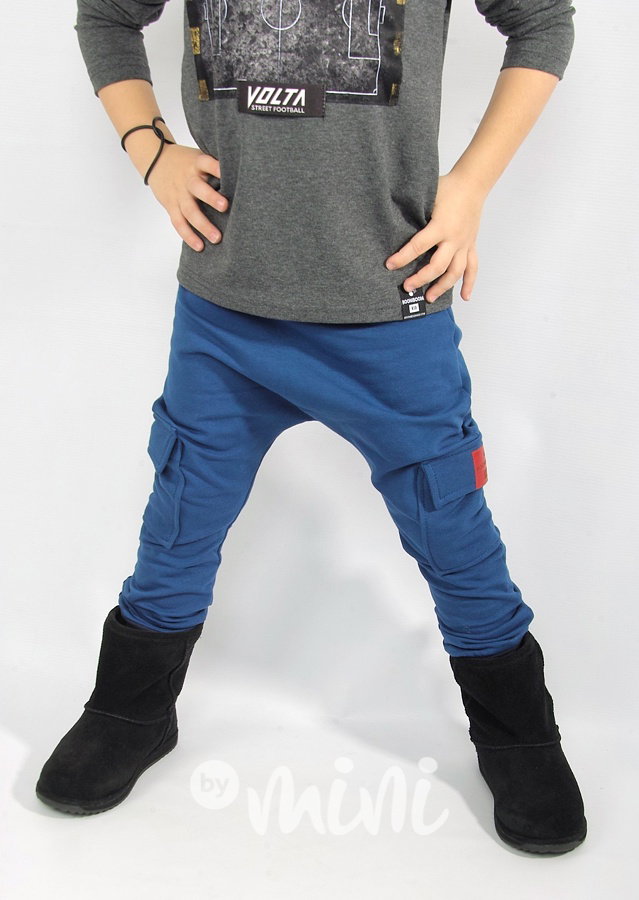 Vyteplené chlapecké baggy kapsáče - blue