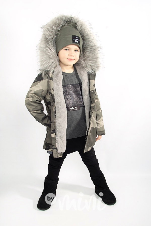 Army parka s kožíškem