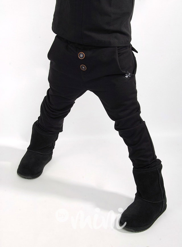 Černé elegant pants s knoflíčky