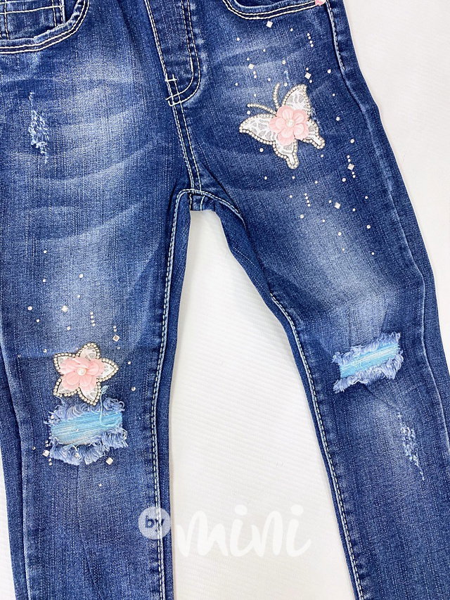 Stretch  dark jeans jegginy butterfly