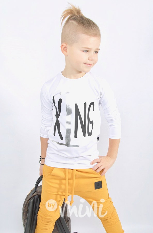 KING longsleeve triko - bílé