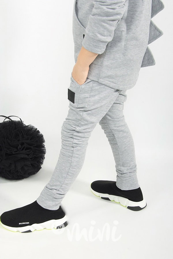 Biker slim baggy s prošitím - šedé