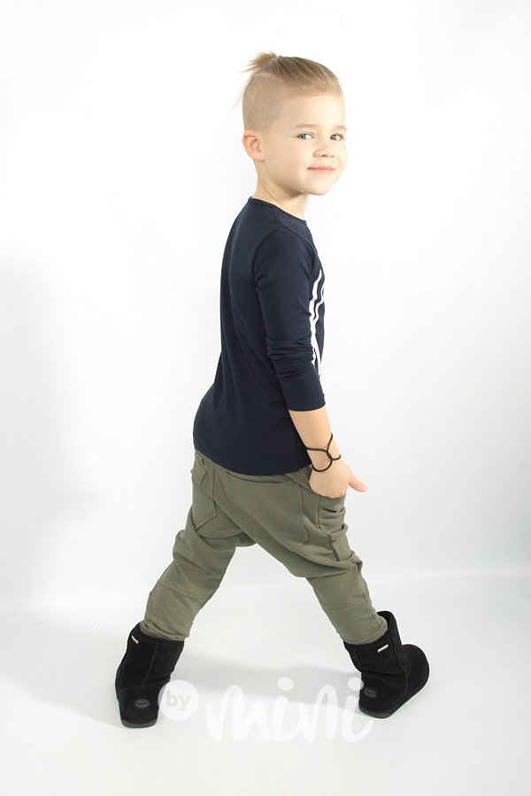 LOW baggy vyteplené tepláky - khaki