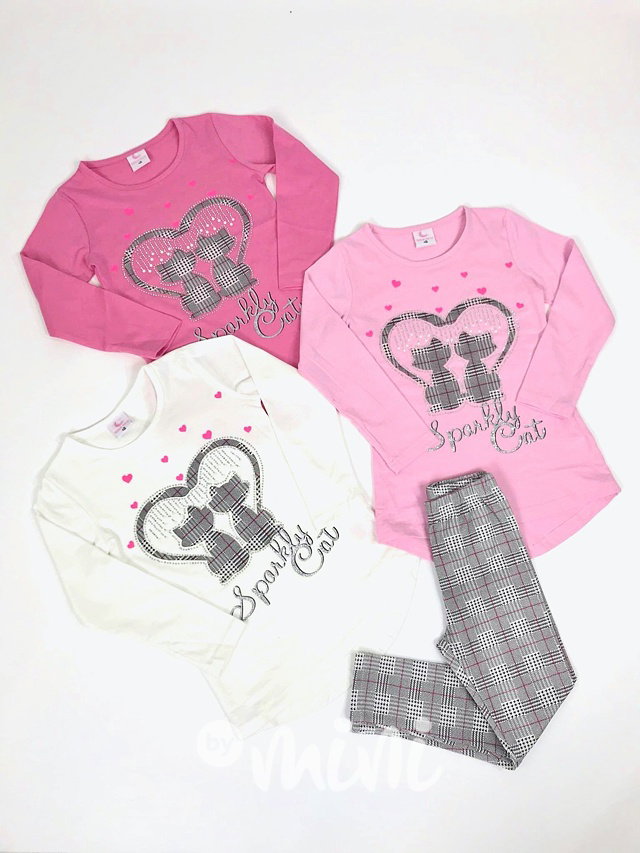 Sparkly dívčí set - dark pink