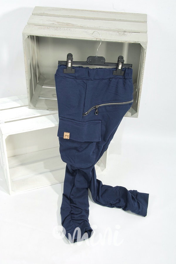 Zateplené baggy kapsáče zip deep blue