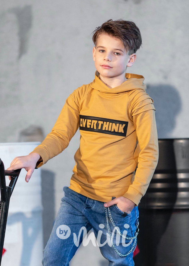 Overthink mikina s prošitím - mustard