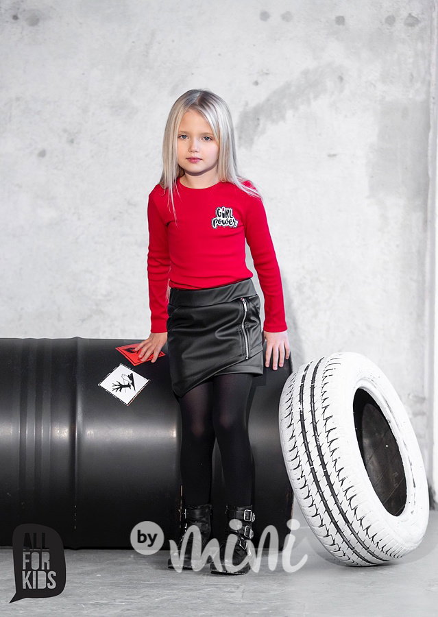 Sukňokraťasy leather look se zipem
