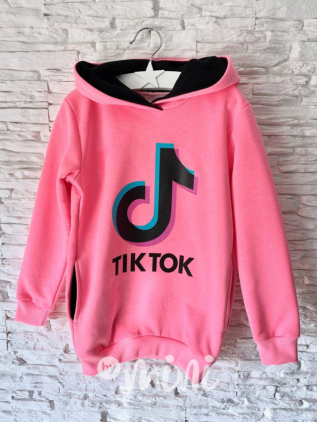 Tik Tok hoodie - neon růžová