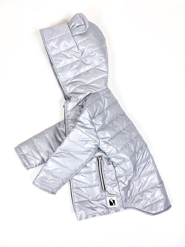 Jarní prošívaná long bunda - silvergrey