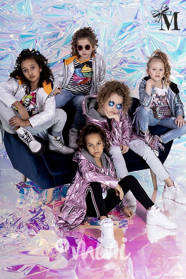 Metalický růžový dívčí jarní kabátek *MalaMi*