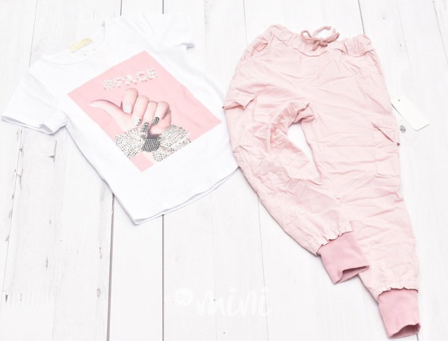 Pink kalhoty + fashion triko