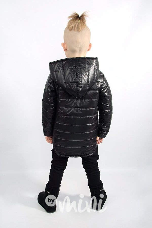 Jarní prošívaná long bunda - black