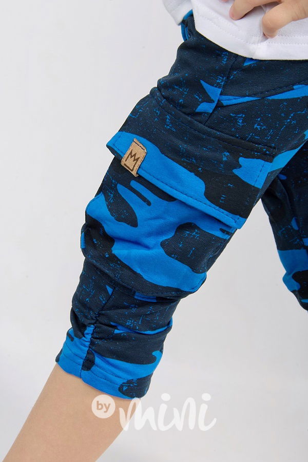 Blue army shorts baggy kapsáče