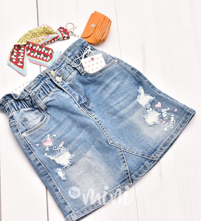 Jeans sukně s přívěškem