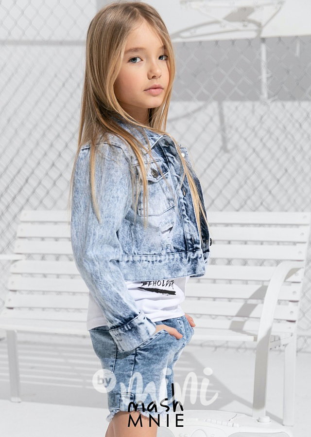 Jeans bunda s odnímatelným tylem blue *Premium*