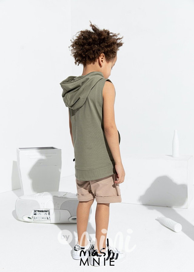 Street style chlapecké shorts s prošitím nude *Premium*