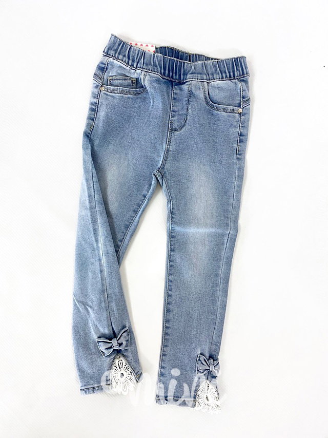 Stretch jeans jegginy s mašličkou