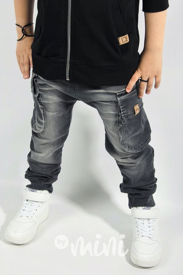 Long černá chlapecká mikina