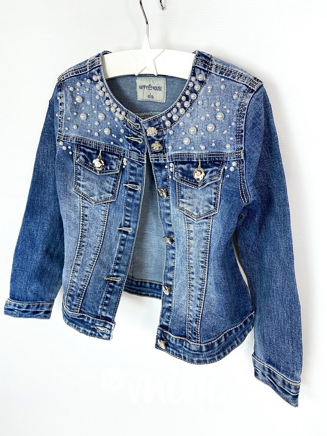 Jeans pearls zdobená bunda