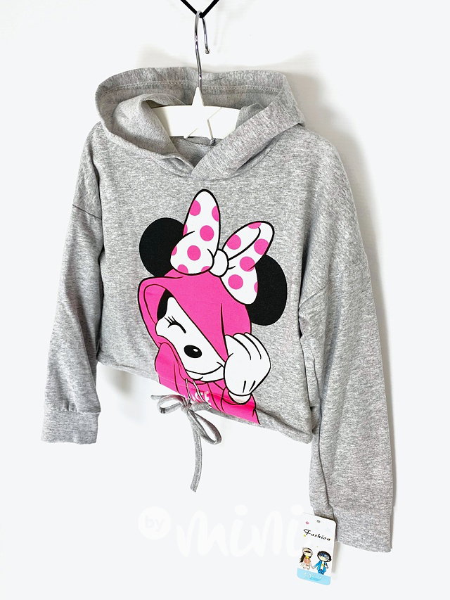 Minnie crop mikina - šedá