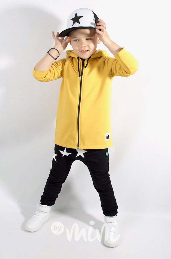 Iconic boy long mikina - mustard