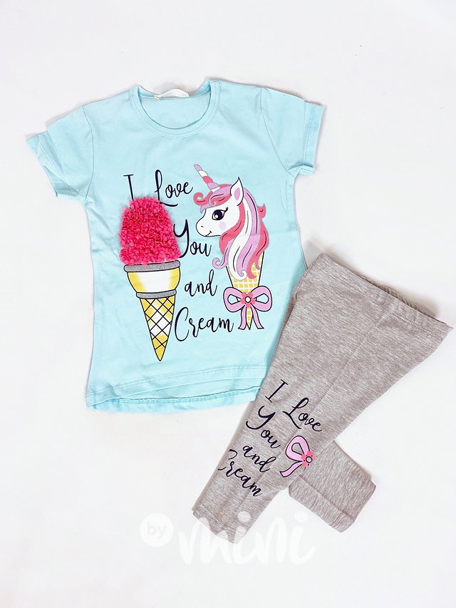 Unicorn summer set - nebesky modrá
