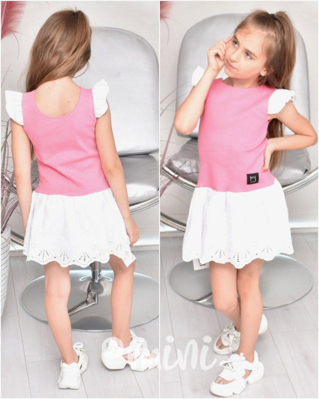 Dark pink&White letní šaty *TOP*