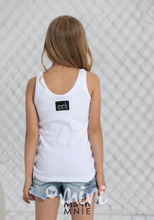Žebrované stretch tílko white *Premium*