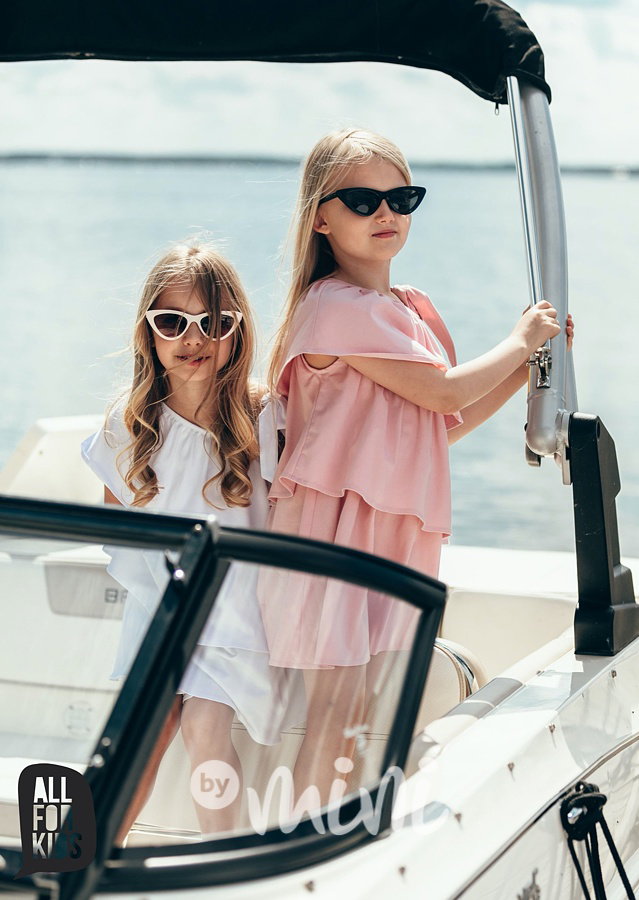 Boho frill letní šaty - růžové