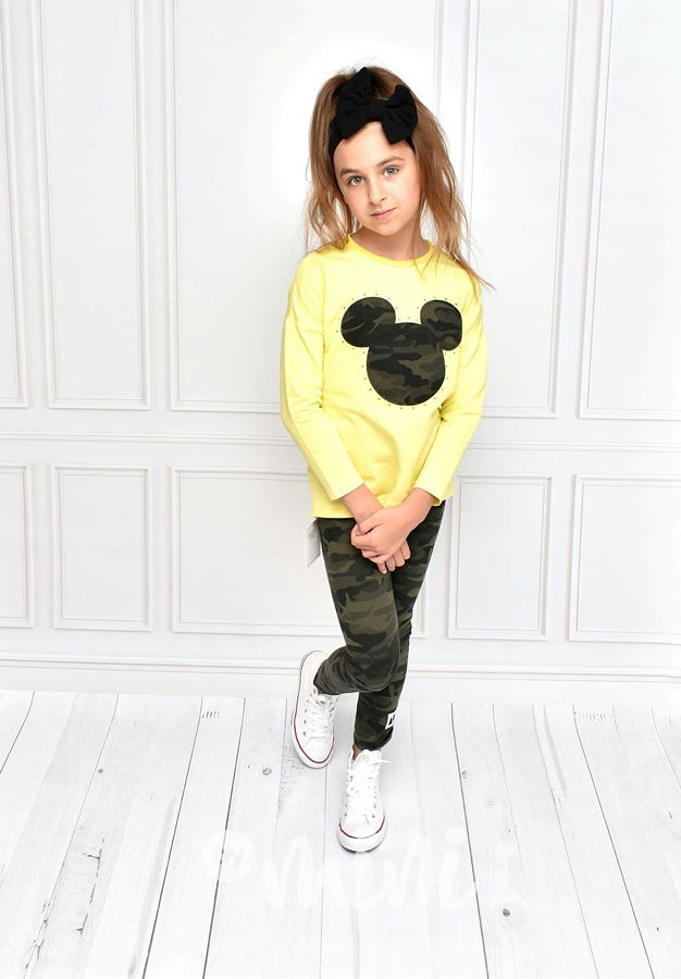 Mickey army yellow dívčí set
