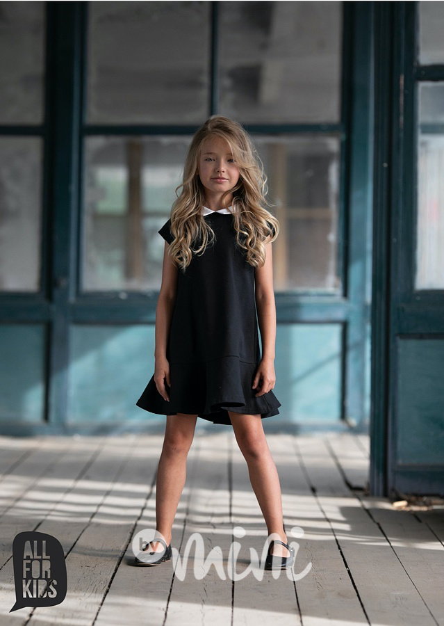 Školní šaty s límečkem - černé *by AFK*