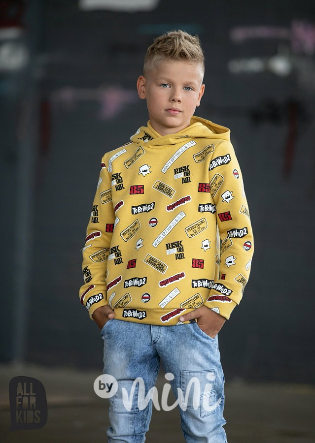 Sticker hoodie mikina - yellow *by AFK*
