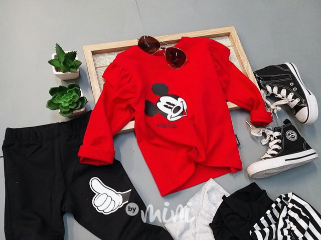 Mickey blůzka s řasením červená