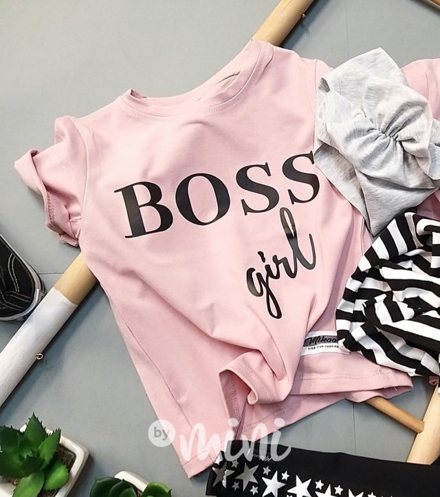 BOSS girl triko růžové
