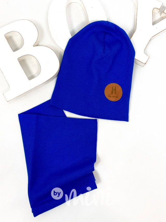 Royal blue žebrovaná houmleska s nákrčníkem