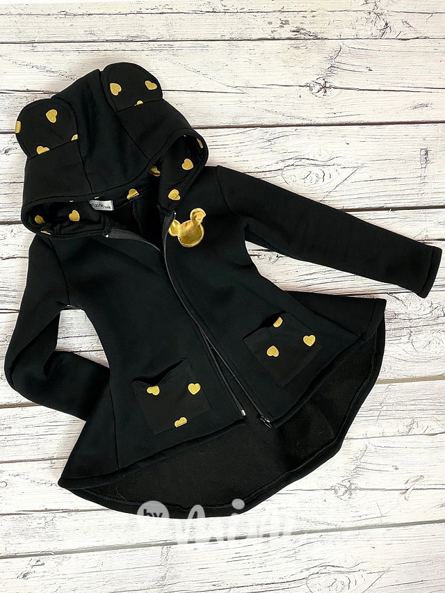 Gold Mickey fleece mikčokabátek - černý