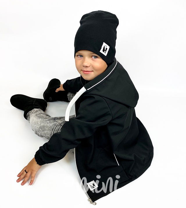 Warm softshell long bunda - černá