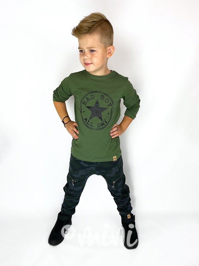 Bad boy longsleeve chlapecké triko khaki