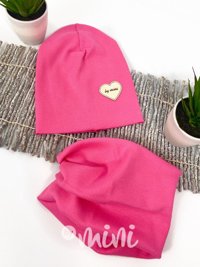 Sweet pink žebrovaná houmleska s nákrčníkem