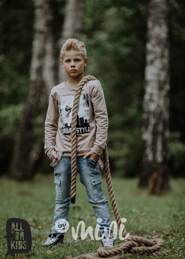 Urban style mikina s laclíky - macadamia