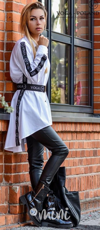 Long dívčí košile s páskem - bílá *Voga*